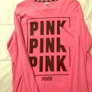 Long sleeve Pink shirt.